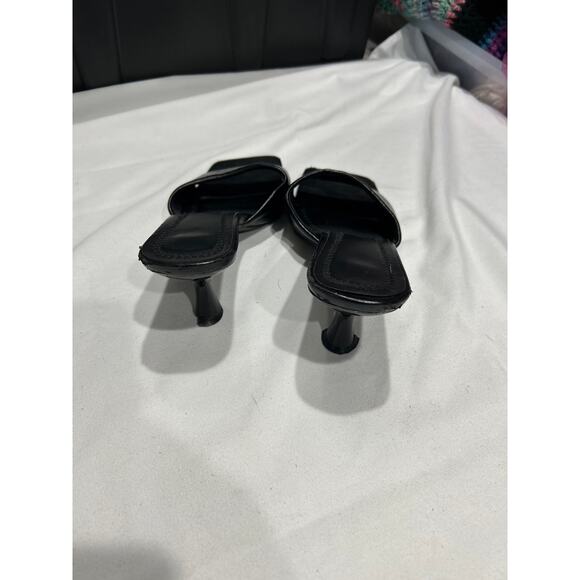 Pre Owned Rouge Design Women’s Black Square Open Toe Slip On Heels Size 10 - Picture 4 of 5